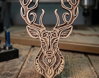 Hirsch mehrschichtig. beschreibbar. 3D Dekor. CNC . Cricut Konstruktion. Geschichtet. Laser cut Datei