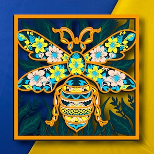Bee Multilayer/ Bee SVG/ 3D Decor/ CNC file/ Bee svg files for cricut/ layered file