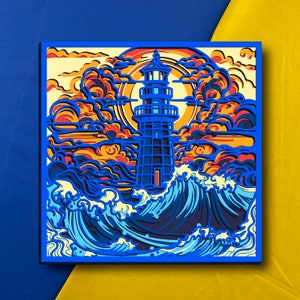 Multicouche phare / SVG phare / décoration 3D / fichier CNC / fichiers svg phare pour cricut / fichier en couches