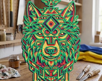 Wolf multilayer. SVG. 3D Decor. CNC . Cricut construction. Layered. Laser cut file