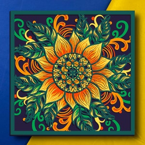 Tournesol multicouche/tournesol SVG/décor 3D/fichier CNC/fichiers svg tournesol pour cricut/fichier en couches