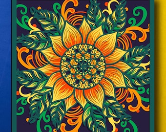 Sunflower Multilayer/ Sunflower SVG/ 3D Decor/ CNC file/ Sunflower svg files for cricut/ layered file