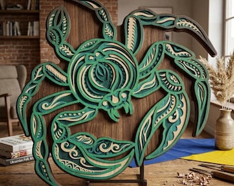 Crab multilayer. SVG. 3D Decor. CNC . Cricut construction. Layered. Laser cut file