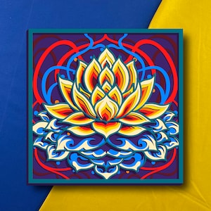 Lotus meerlaagse/Lotus SVG/3D decor/CNC-bestand/Lotus SVG-bestanden voor cricut/gelaagd bestand