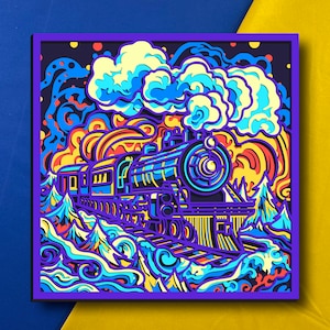 Tren multicapa/Tren SVG/Decoración 3D/Archivo CNC/Archivos SVG de tren para Cricut/Archivo en capas