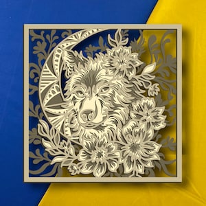 Loup multicouche/loup SVG/décor 3D/fichier CNC/fichiers loup svg pour cricut/fichier en couches