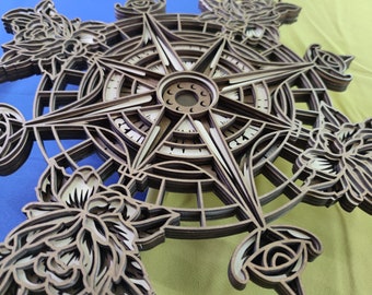 Compass multilayer. SVG. 3D Decor. CNC . Cricut construction. Layered. Laser cut file