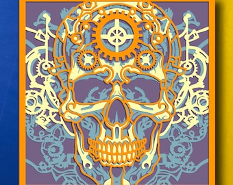 Skull Multilayer/ Skull SVG/ 3D Decor/ CNC file/ Calavera svg files for cricut/ layered file