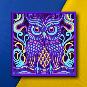 Hibou multicouche / hibou SVG / décoration 3D / fichier CNC / fichiers svg hibou pour cricut / fichier en couches