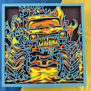 Monstertruck Multilayer / Monstertruck SVG / 3D Dekor / CNC Datei / Monstertruck SVG-Dateien für Cricut / Schichtdatei