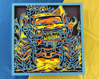 Monster Truck multilayer. SVG. 3D Decor. CNC . Cricut construction. Layered. Laser cut file