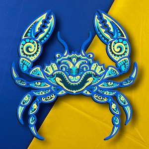 Krabbe Multilayer / Krabbe SVG / 3D Dekor / CNC Datei / Krabbe svg Dateien für Cricut / Schichtdatei