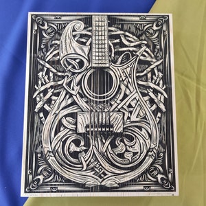 Gitaar graveren/gitaar SVG/3D decor/CNC-bestand/gitaar SVG-bestanden voor cricut/gelaagd bestand