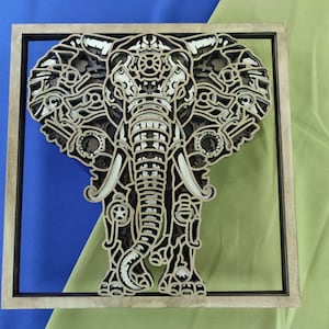 Elefant Multilayer / Elefant SVG / 3D Dekor / CNC Datei / Elefant svg Dateien für Cricut / Schichtdatei
