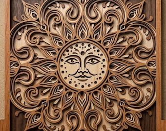 Sun multilayer. SVG. 3D Decor. CNC . Cricut construction. Layered. Laser cut file
