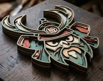 Samurai multilayer. SVG. 3D Warrior Decor. CNC . Cricut construction. Layered. Laser cut file