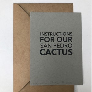 Instructions for Our San Pedro Cactus
