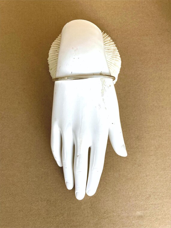 Solid 925 Sterling Silver Open Bangle - weight 14… - image 6