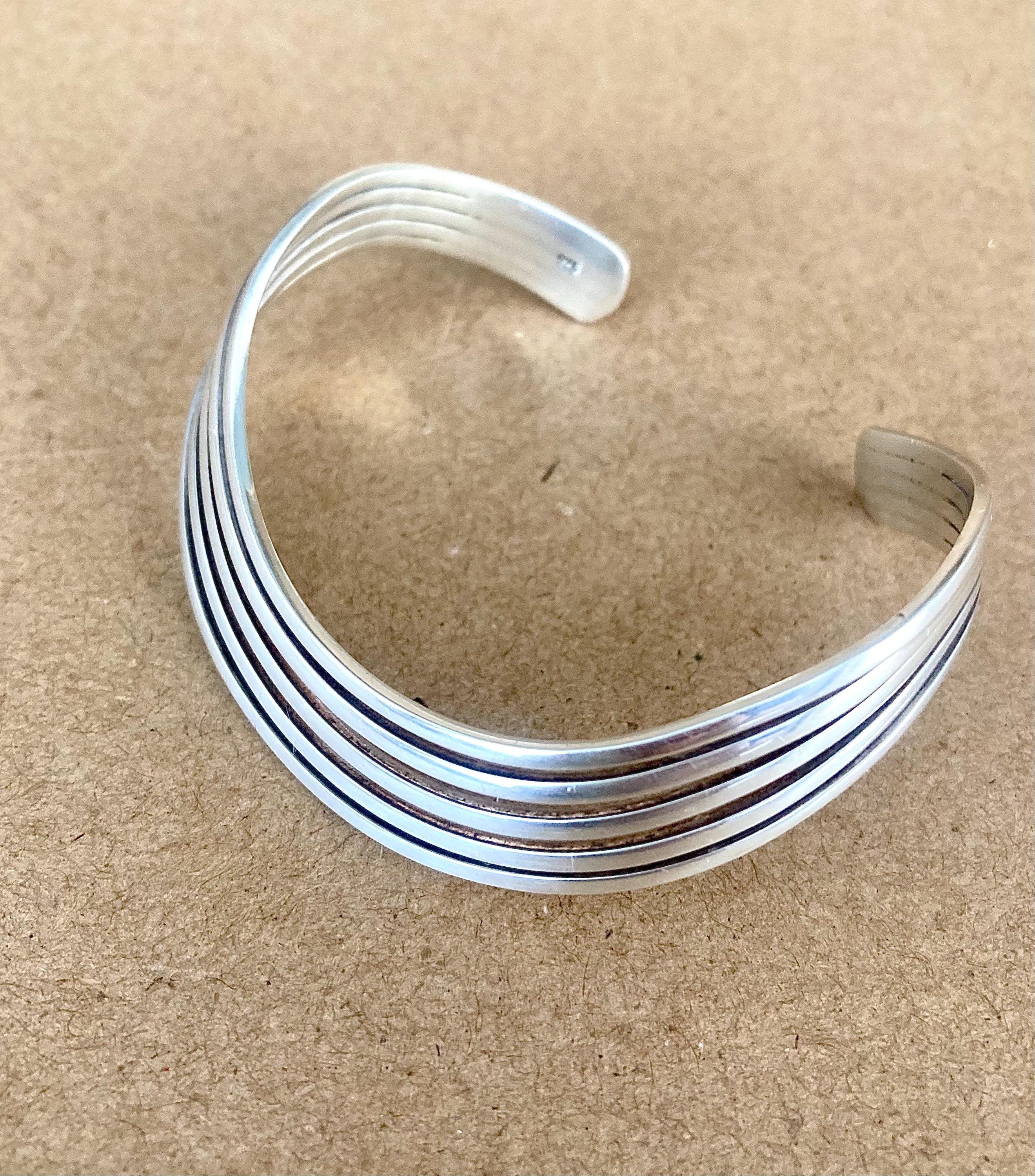 Vintage 925 Silver Bangle: Sea Wave Cuff Bracelet, 17g - Etsy
