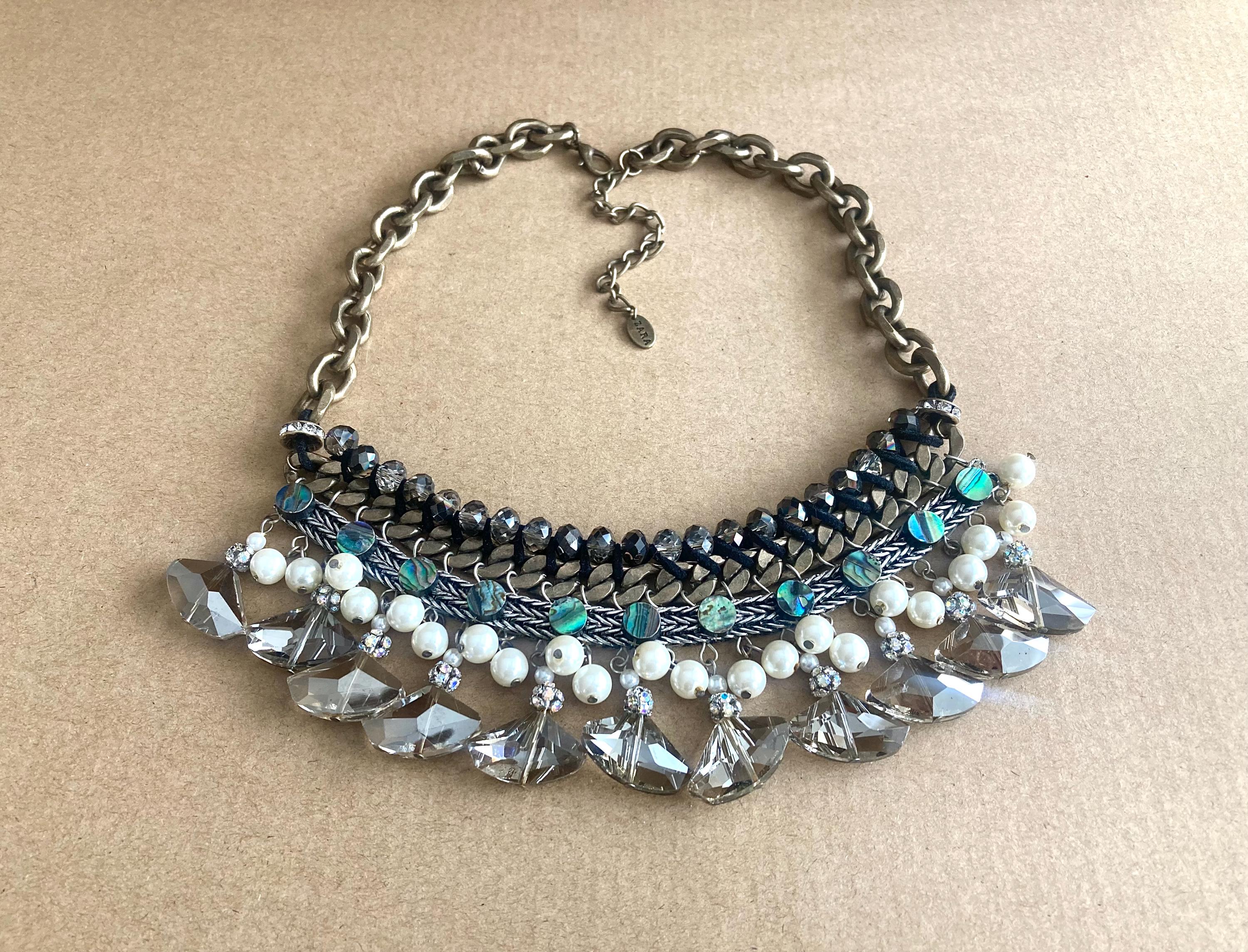 ZARA【NEW】BEADED BIB NECKLACE 16