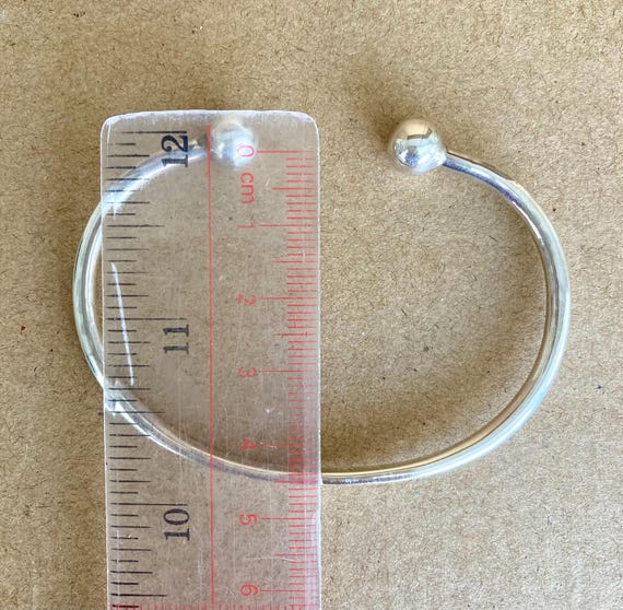 Solid 925 Sterling Silver Open Bangle - weight 14… - image 3