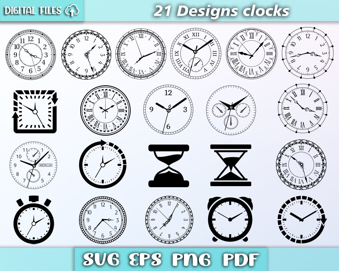 Library Clock Svg Klokken bundel svg / klok vector / tijd svg, wijzerplaat svg / eps ...