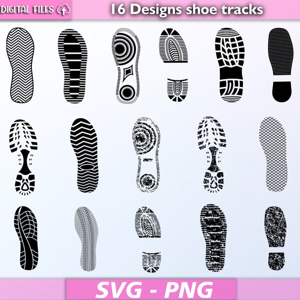 Shoe tracks svg/ shoe print vector/ footsteps svg/ shoe print clipart/ svg cut files/ shoe track silhouette/ svg/png