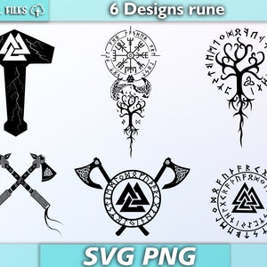 Cerchio runa in formato SVG/ simboli vichinghi in formato SVG/ runa scandinava/ runa vichinga in formato SVG/ Valknut in formato SVG/ nordico in formato SVG/ simboli celtici clipart/ bussola runica in formato SVG