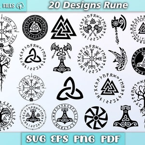 Symboles Viking/ rune circulaire/ valknut svg/ rune scandinave/ svg nordique/ boussole runique/ symboles celtiques/ clip art svg/ symboles scandinaves