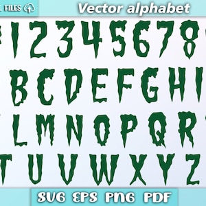 Halloween alphabet svg/ vector font svg/ scary font/ green font svg/ halloween font svg/ horror alphabet/ eps/pdf/png/svg