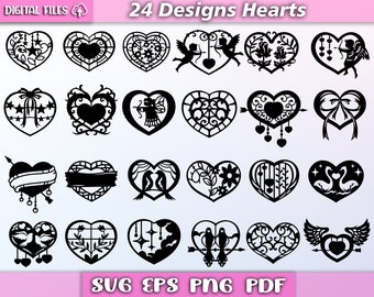 Bundle hearts svg/ heart clipart/ heart silhouette/ heart vector svg/ heart love svg/ eps/pdf/png/svg