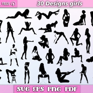 Paquete de chicas / chicas sexy svg / chica vectorial / silueta mujer / mujer clipart / silueta vector svg / mujer sexy / eps/pdf/png/svg