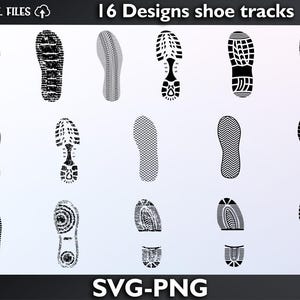 Skospår svg/ skoavtryck vektor/ fotspår svg/ skoavtryck clipart/ svg klippfiler/ skospår silhuett/ svg/png