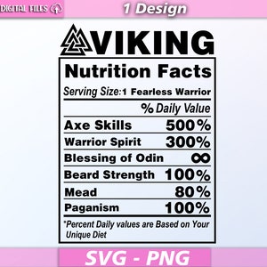 Viking faits de nutrition svg/ nutriton faits vecteur/ viking svg/ viking symbole svg/ viking faits/ nutrition/ eps/pdf/png/svg