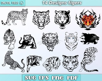 Tiger SVG/koty SVG/tygrysy wektor/pliki Tiger Cut/dzikie koty SVG/pakiet tygrysy/animal SVG/EPS/pdf/Png/SVG/clipart Tiger