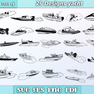 Boat bundle svg/ yacht svg/ cruise ship/ ship svg/ yacht silhouette/ eps/pdf/png/svg/ sea svg/ speed boat svg/ motor yach svg