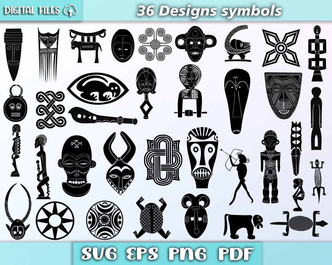African Symbols Svg/ African Clipart/ Symbols Svg/ African - Etsy Denmark