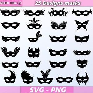 Carnaval maskers SVG/masker bundel SVG/silhouet maskers/vector masker/Halloween masker/masker partij/eps/pdf/svg/png/Venetiaans masker