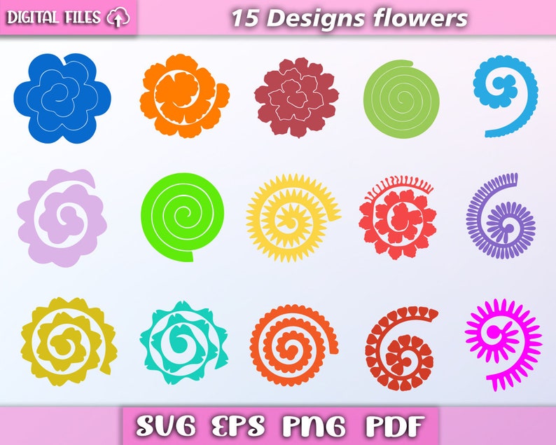 Flowers Svg/ Rolled Flowers Svg/ Paper Flowers/ Origami - Etsy