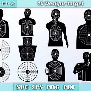 Doelbundel svg/ schieten svg/ schieten doel vector/ silhouet gesneden bestanden/ schietbaan/ eps/pdf/png/svg