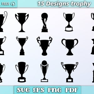 Trophy svg/ trophy silhouette/ bundle svg/ trophy vector/ trophy clipart/ svg cut files/ winner svg/ svg silhouette