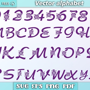Flowers alphabet svg/ flowers font vector/ flower font clipart/ flower Letters svg/ flower alphabet/ eps/pdf/png/svg