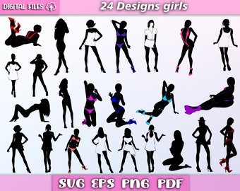 Girls silhouette svg/ woman vector/ sexy girls svg/ vector girl/ clipart girls/ svg cut files/ sexy woman/ hot girl svg/ eps/pdf/png/svg