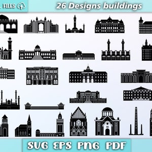 Buildings bundle svg/ building svg/ building silhouette/ vector buildings/ architecture svg/ eps/pdf/png/svg