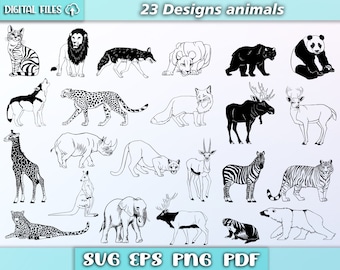 Zwierzęta svg/dzikie zwierzęta svg/afrykańskie zwierzęta svg/zwierzęta z zoo/eps/pdf/png/svg/zwierzęta dżungli svg/zwierzęta wektor