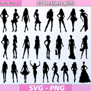 Vrouw silhouet SVG/vrouw model SVG/meisje model/vrouw clipart/mannequins SVG/silhouet meisjes/eps/pdf/png/svg