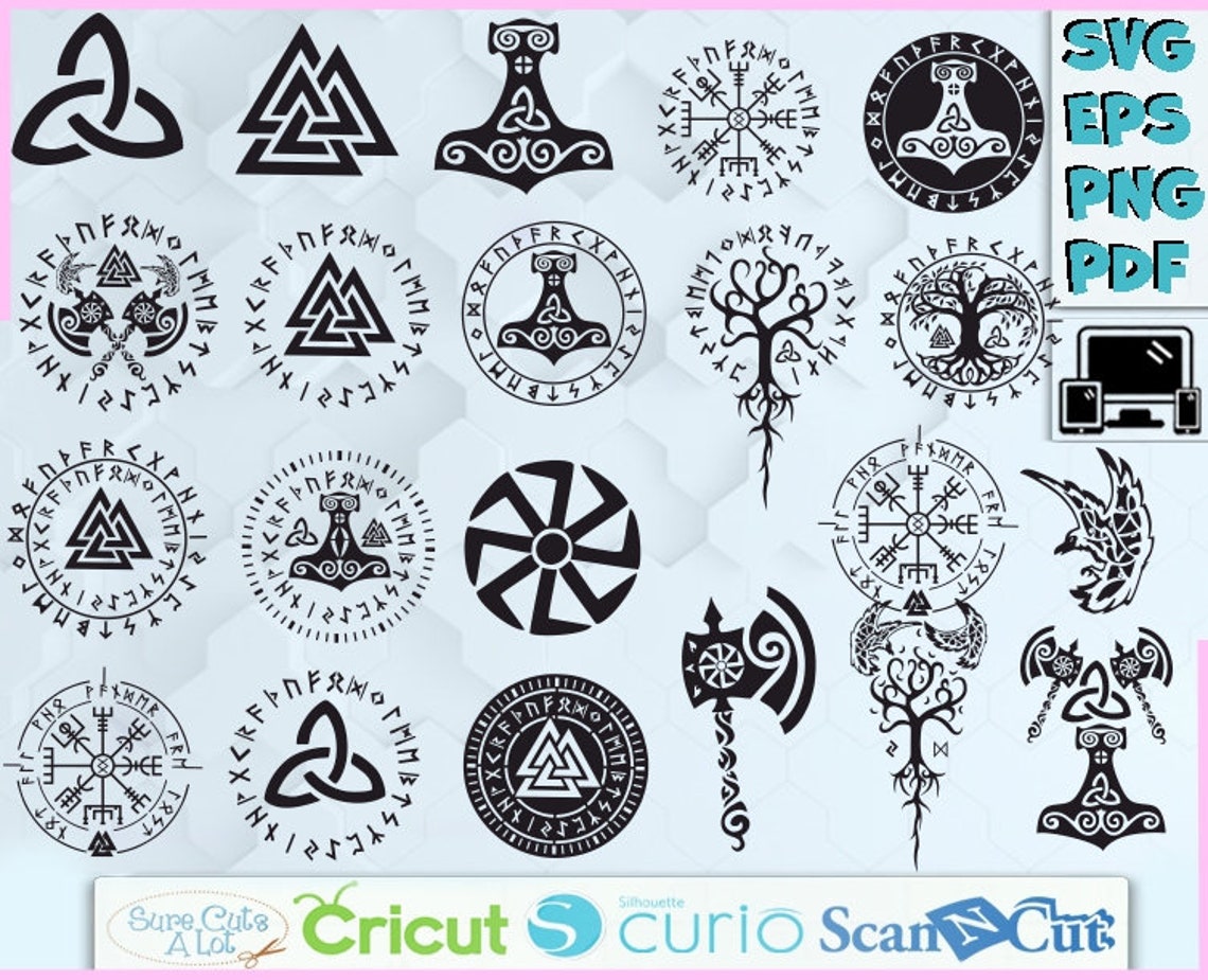 St Rune Svg Viking Symbols Circle rune Valknut svg scandinavian rune | Etsy