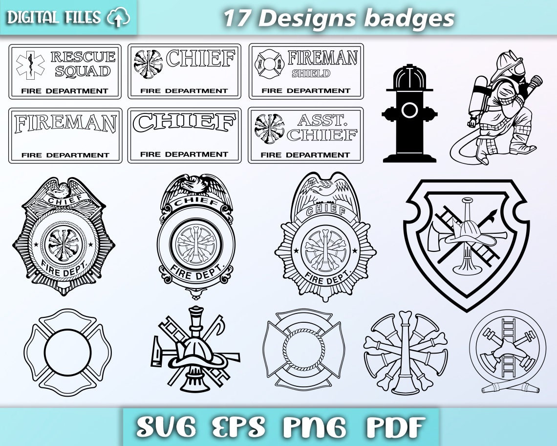Fireman svg/ firefighter svg/ fireman badge svg/ fire svg/ fireman clipart/ fireman demartament/ eps/png/pdf/svg/ badges svg