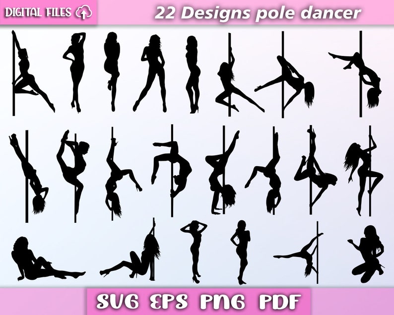 Pole Dance Svg/ Striptease Svg/ Pole Dance Silhouette/ Sexy Svg/ Pole