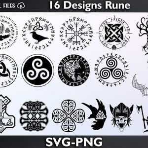 Rune vichinghe svg / rune scandinave vettoriali / rune circolari svg / vegvisir svg / bussola runica svg / simboli celtici svg / eps/pdf/png/svg